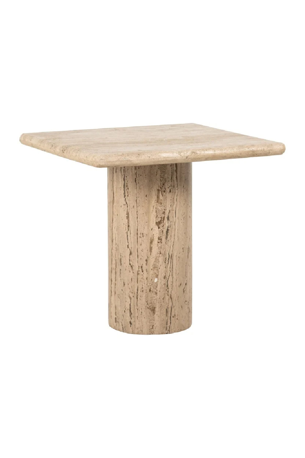 Table d'Appoint Orsr — Piédestal Carré Travertin