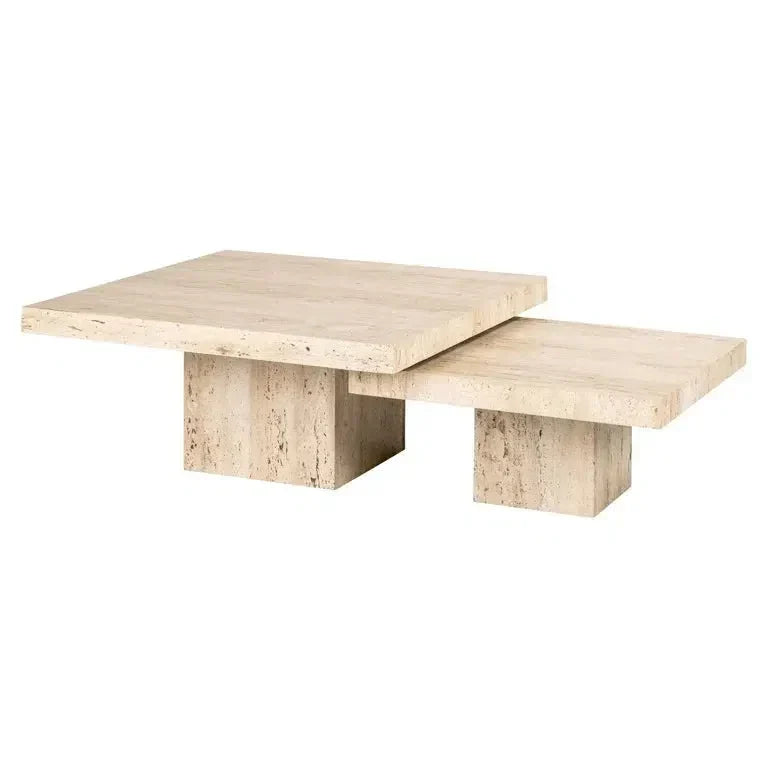Duo Tables Basses Nayyen — Travertin