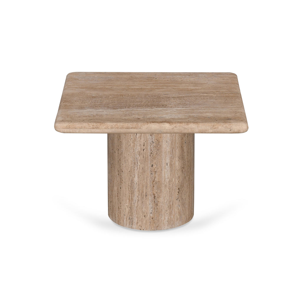 Table d'Appoint Costin — Travertin en situation