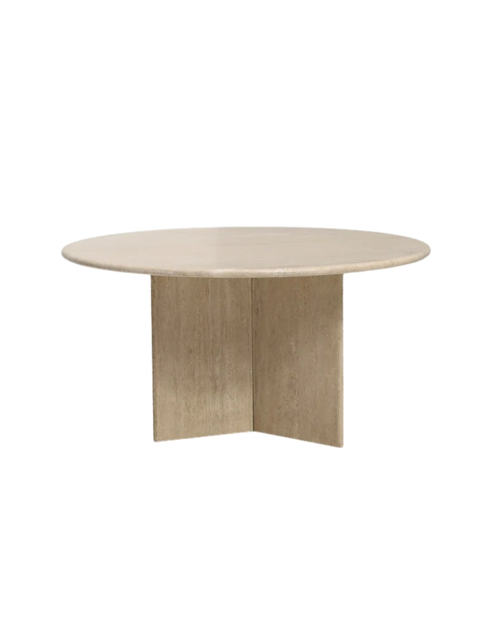Table à Manger Ronde Dija — Travertin