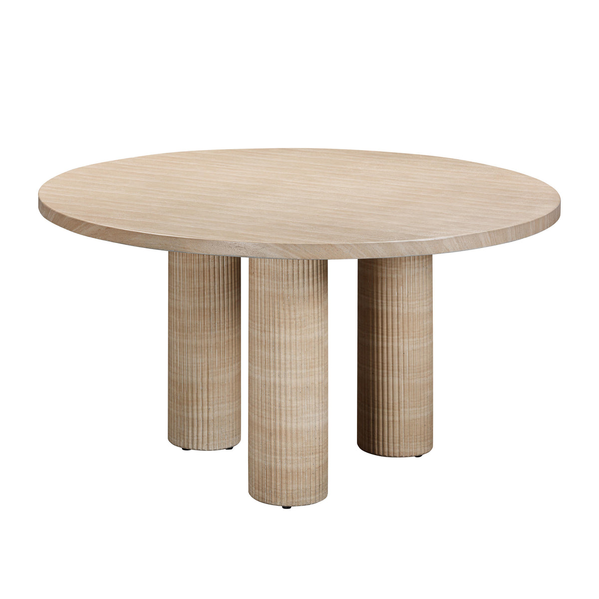 Table à Manger Ronde Patti — Travertin Texturé, détail