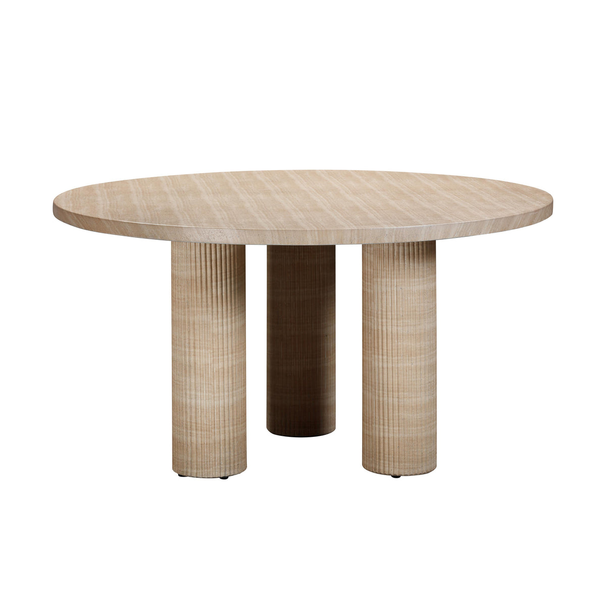 Table à Manger Ronde Patti — Travertin Texturé