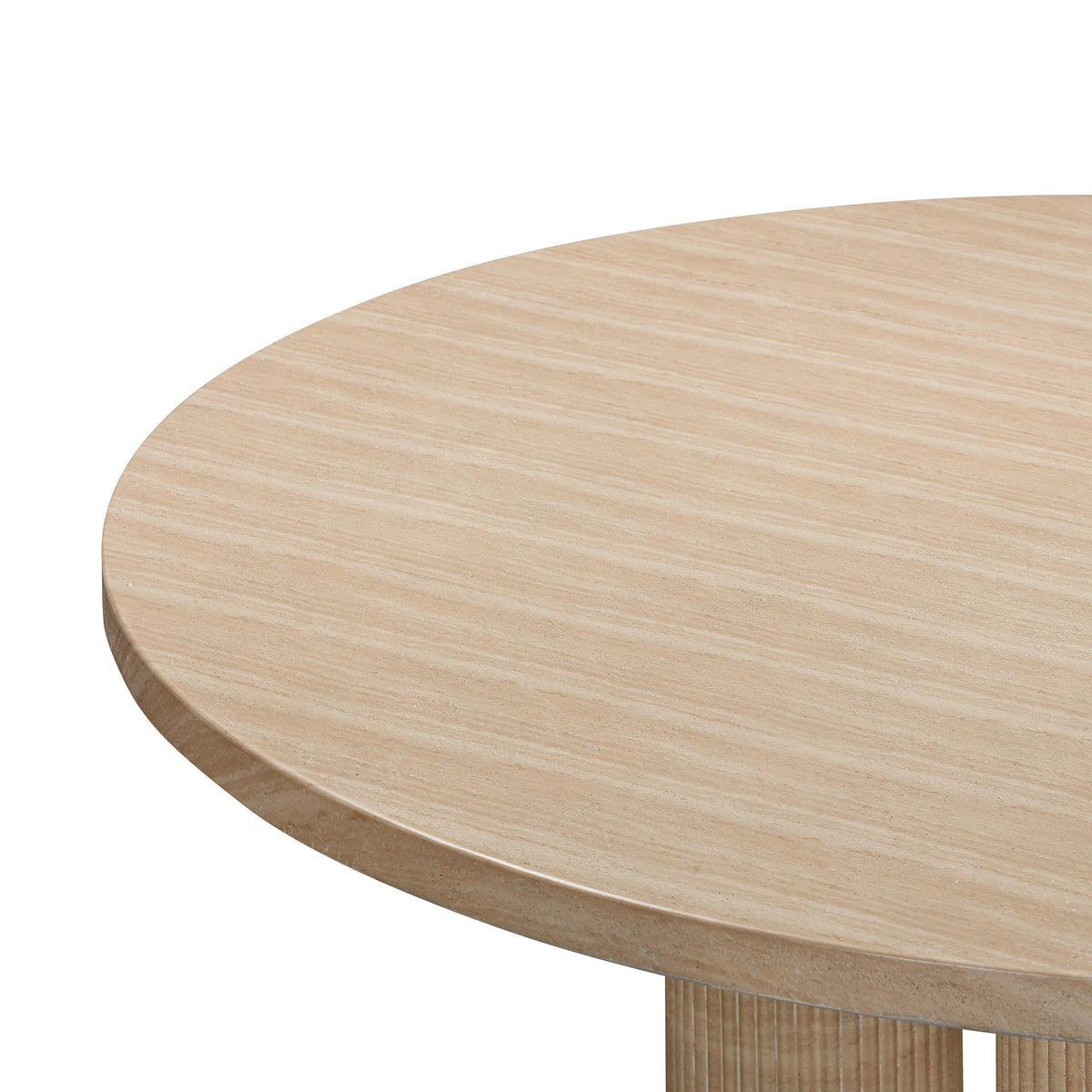 Table à Manger Ronde Aleria — Travertin Texturé