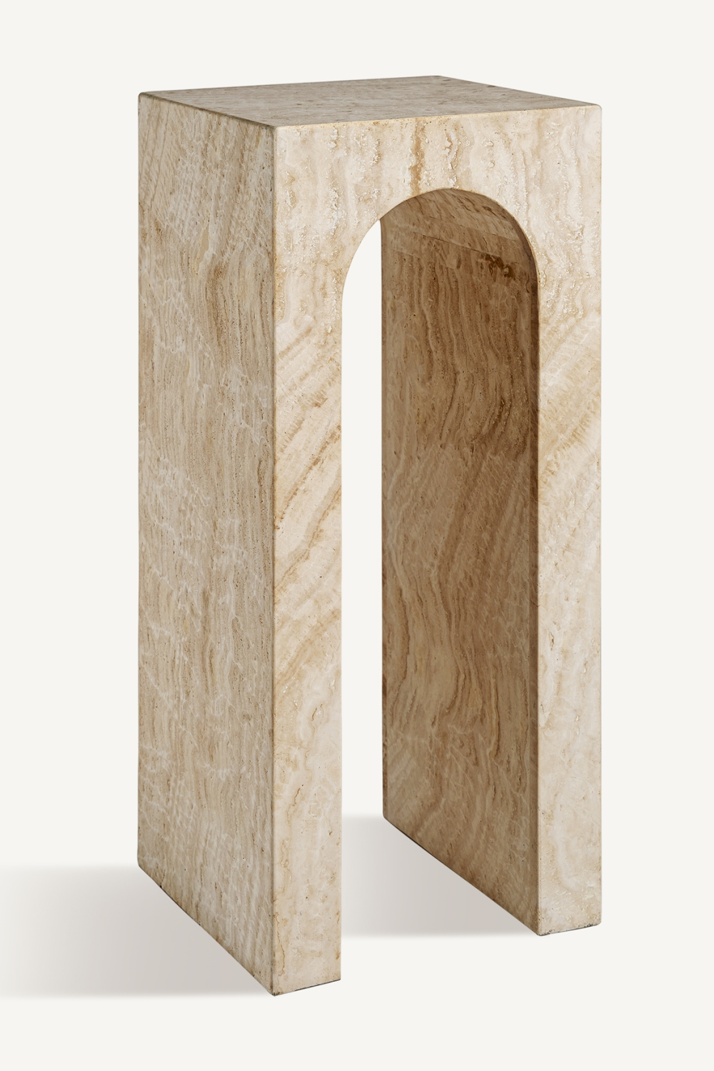 Console Arce — Arche Travertin, détail