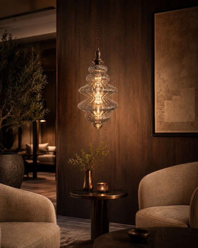 Suspension Design « Ambria » – Édition Ambre et Bronze