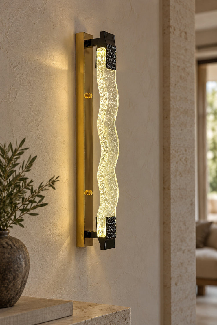 Applique Onda — détail du cristal ondulé