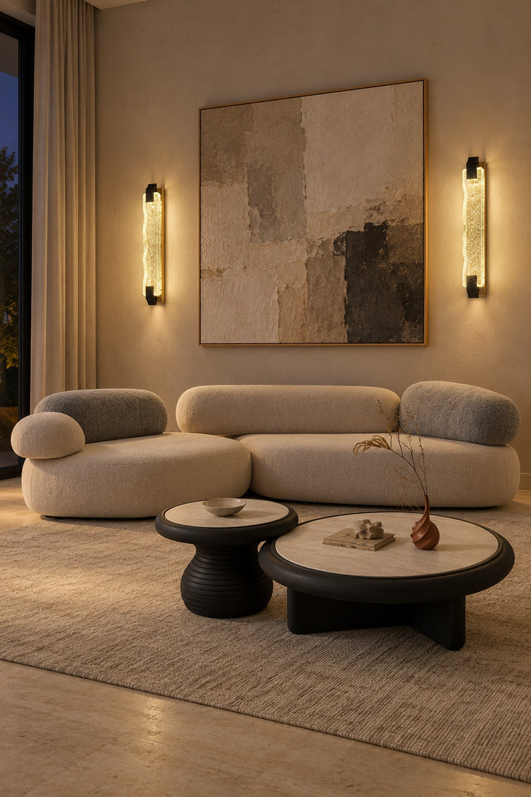 Paire d'appliques Onda dans un salon