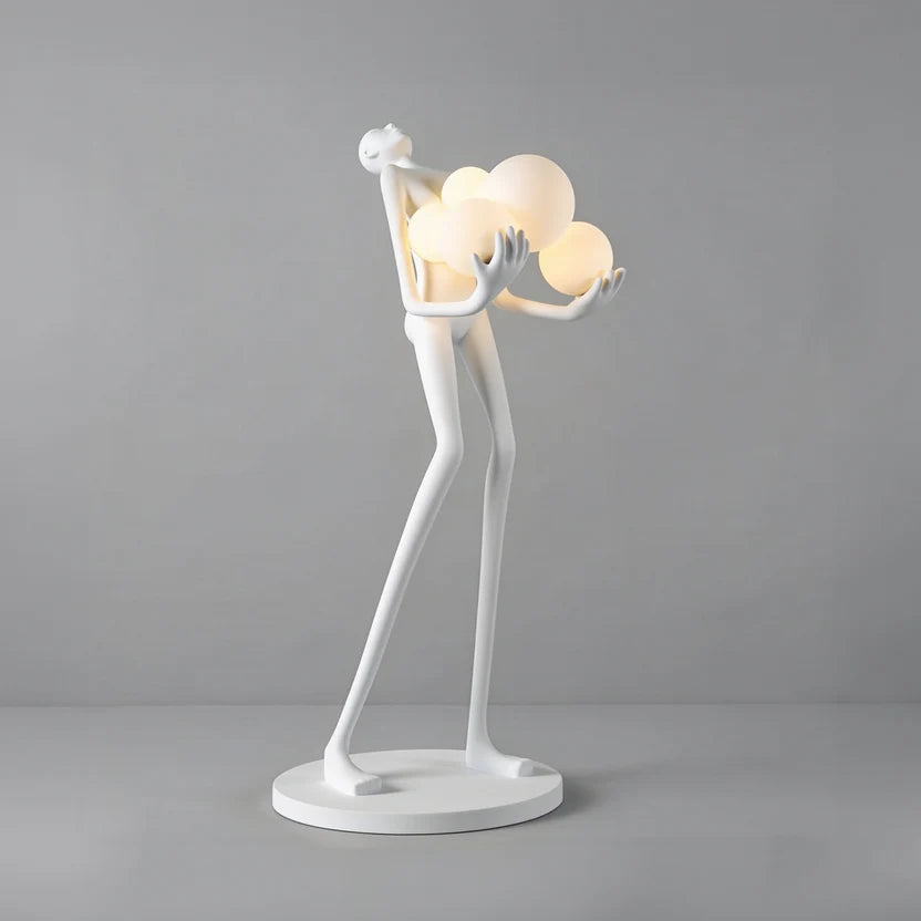 Sculpture Femme aux Six Sphères Lumineuses