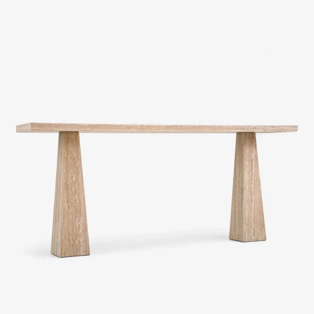 Console Hera — Travertin, Dimension & Finition, détail