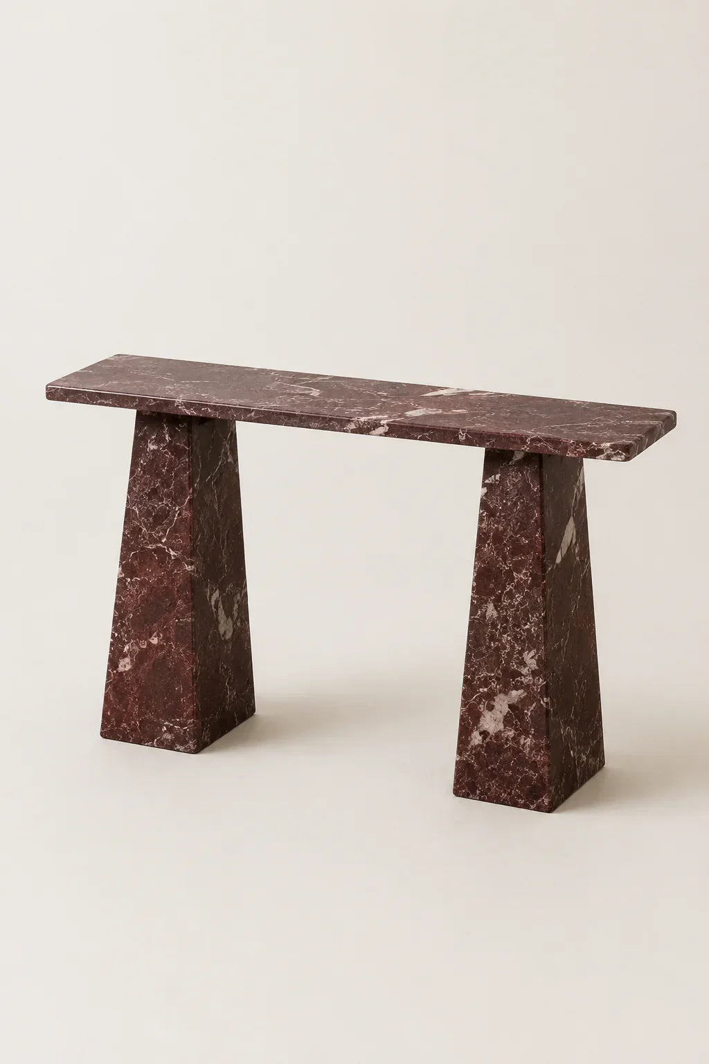 Console Hexagon, texture travertin