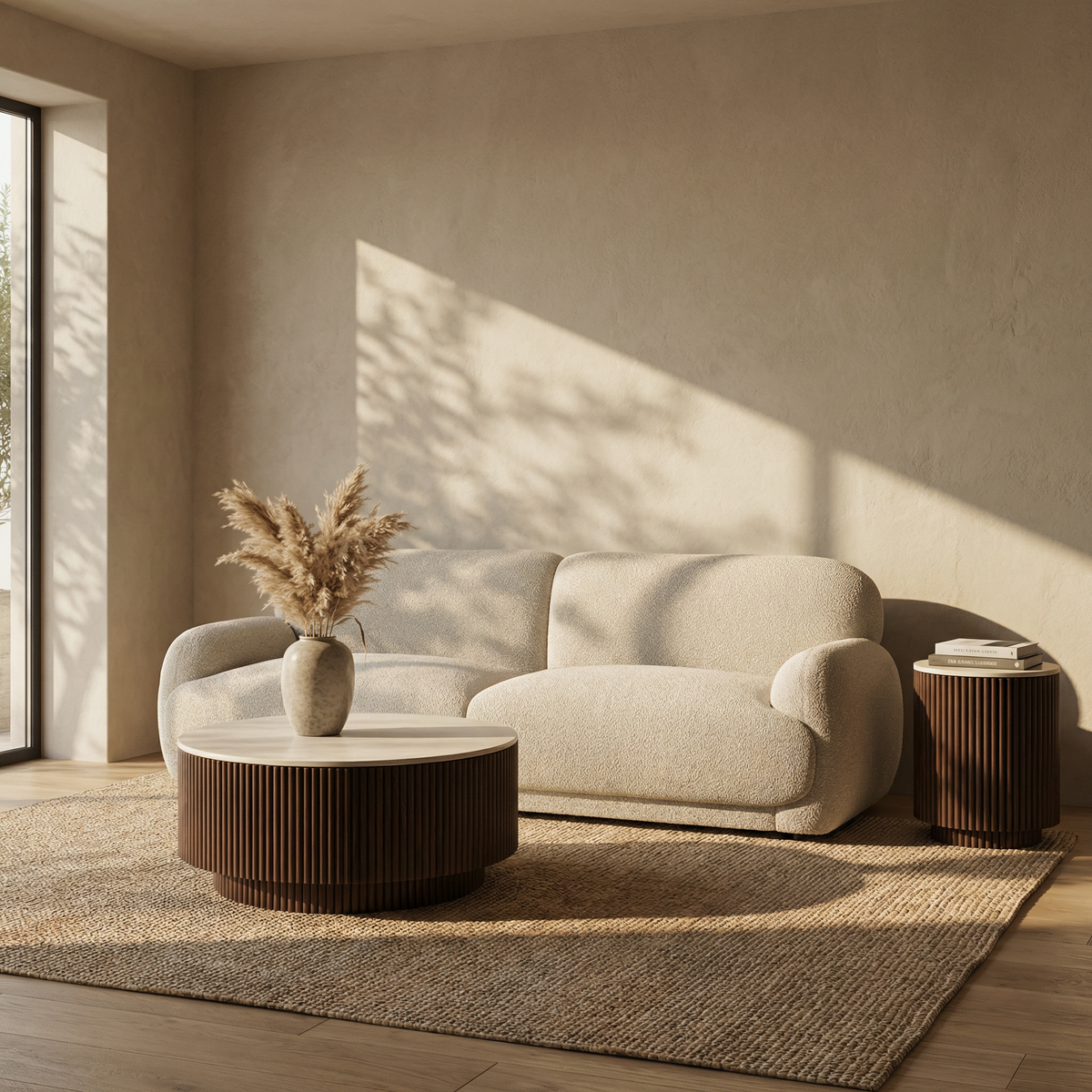 Table d'Appoint Quiraine — Travertin & Rangement