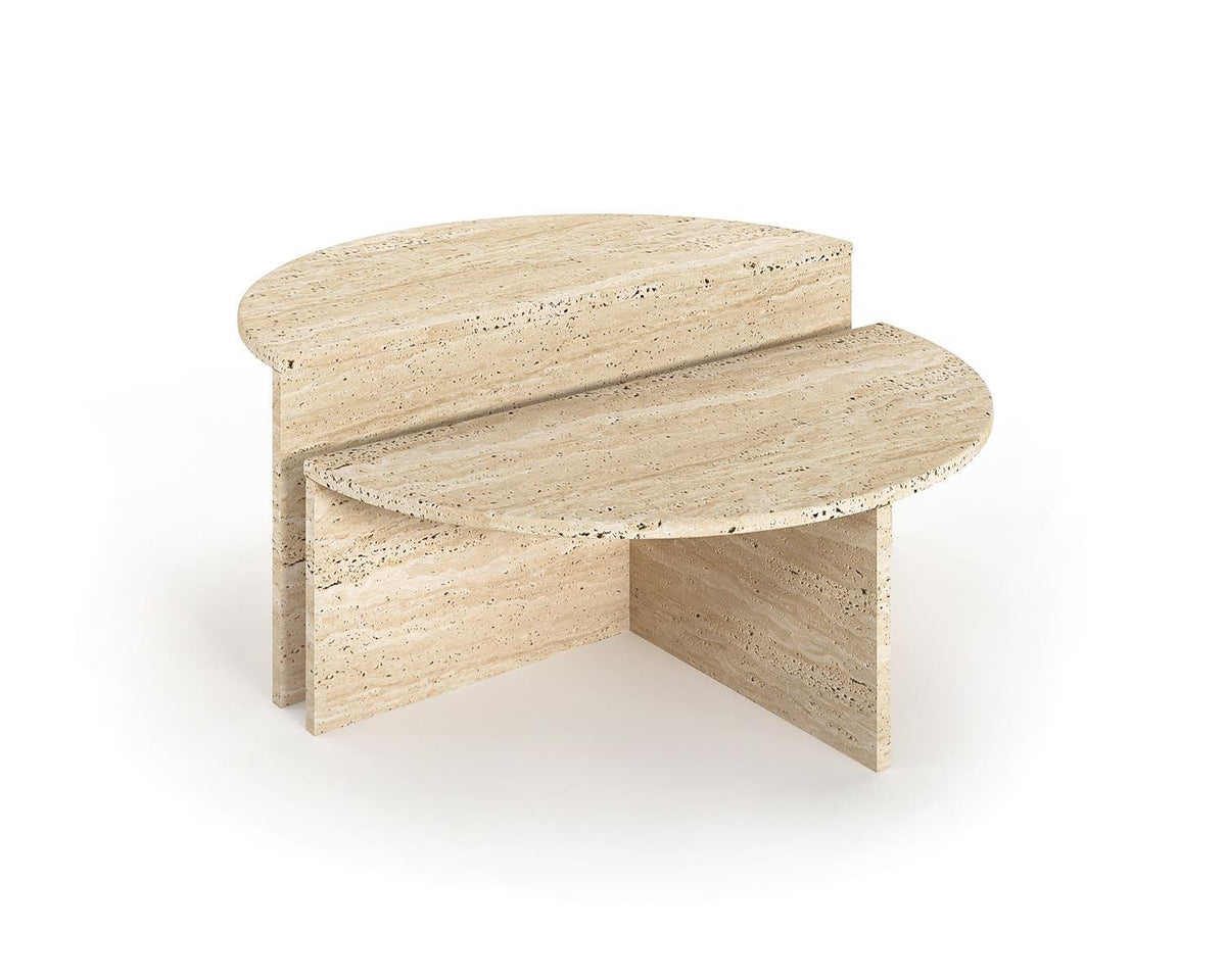 Duo Tables Basses Jade — Travertin
