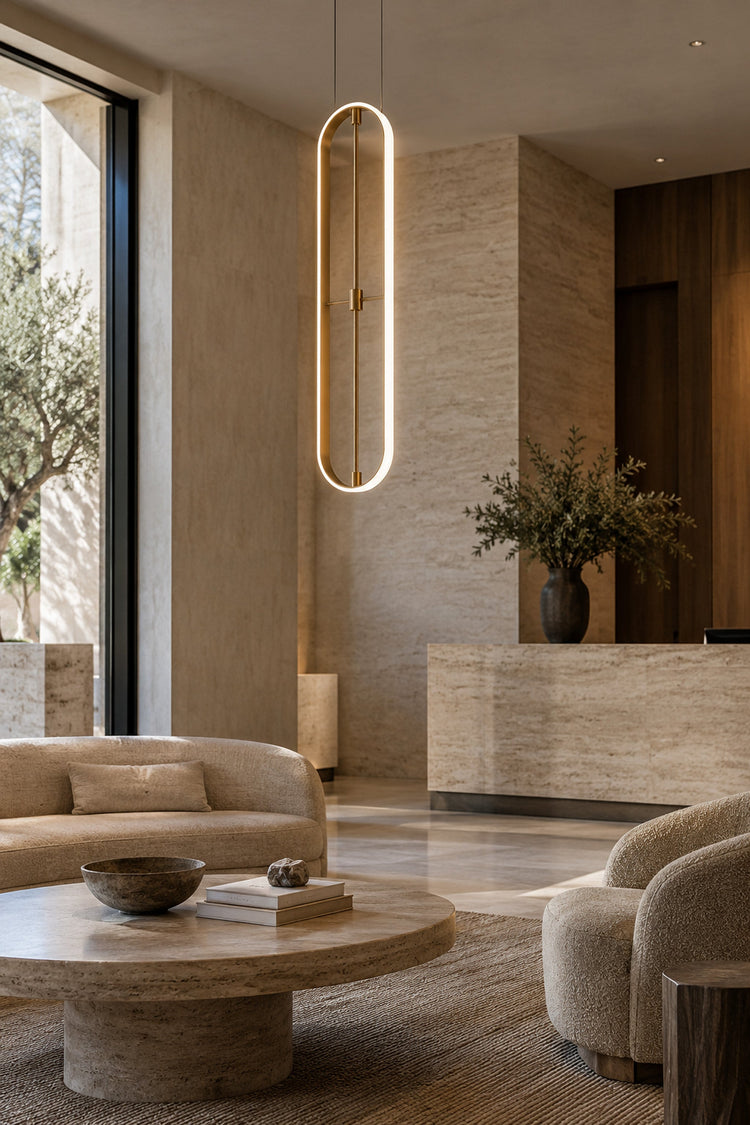 Lustre Anello dans un lobby d'hôtel