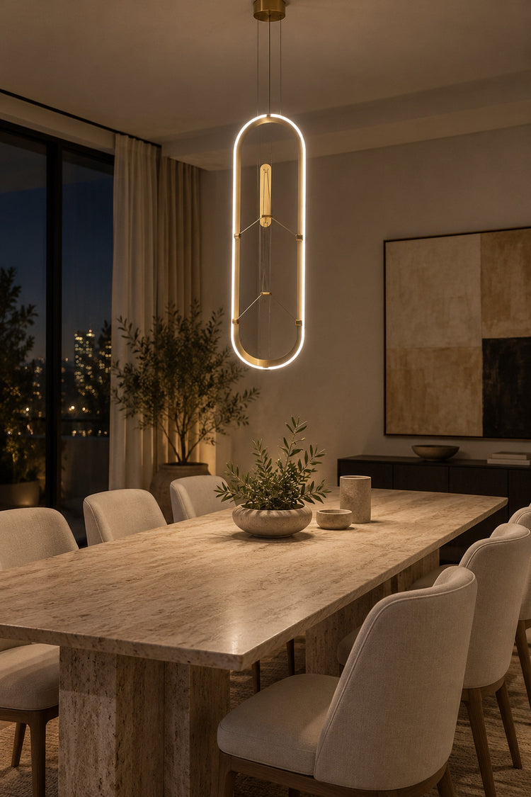Lustre Anello au-dessus d'une table à manger