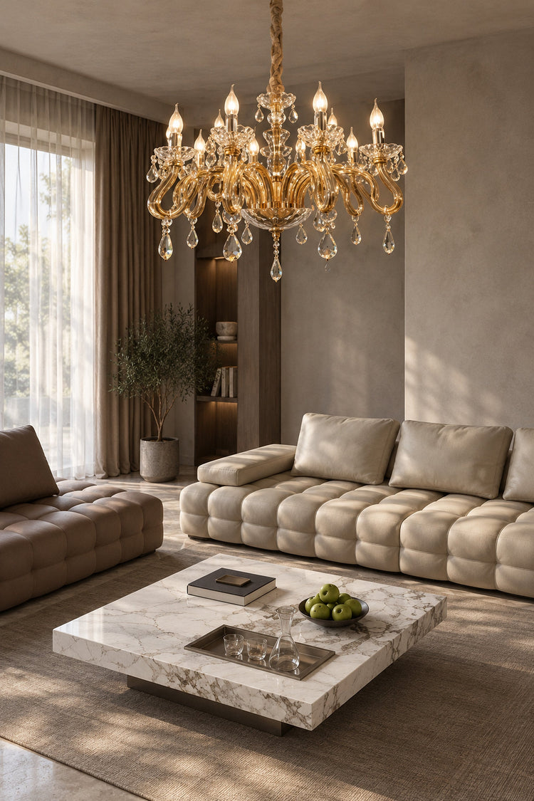 Lustre Belcanto dans un salon
