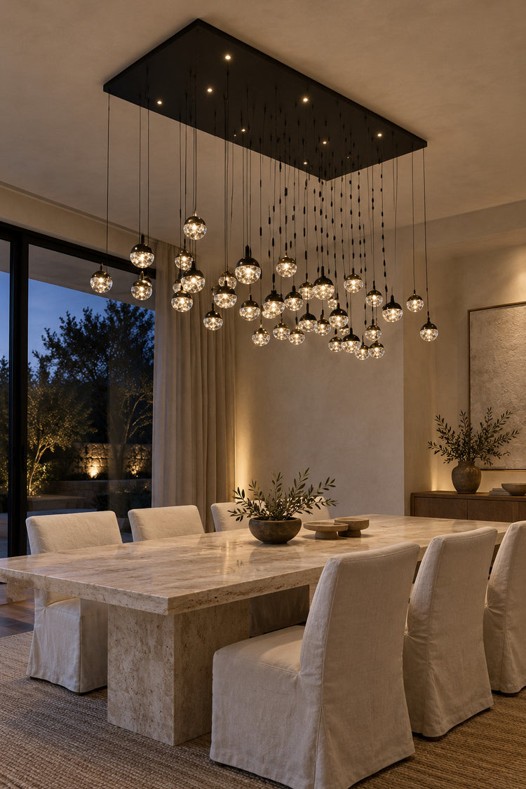Lustre Costellazione au-dessus d'une table à manger