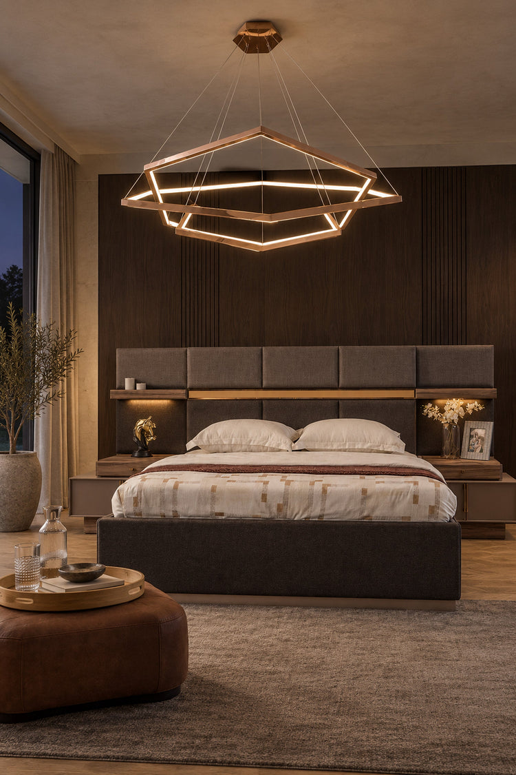 Lustre Esagono dans une chambre, seconde vue