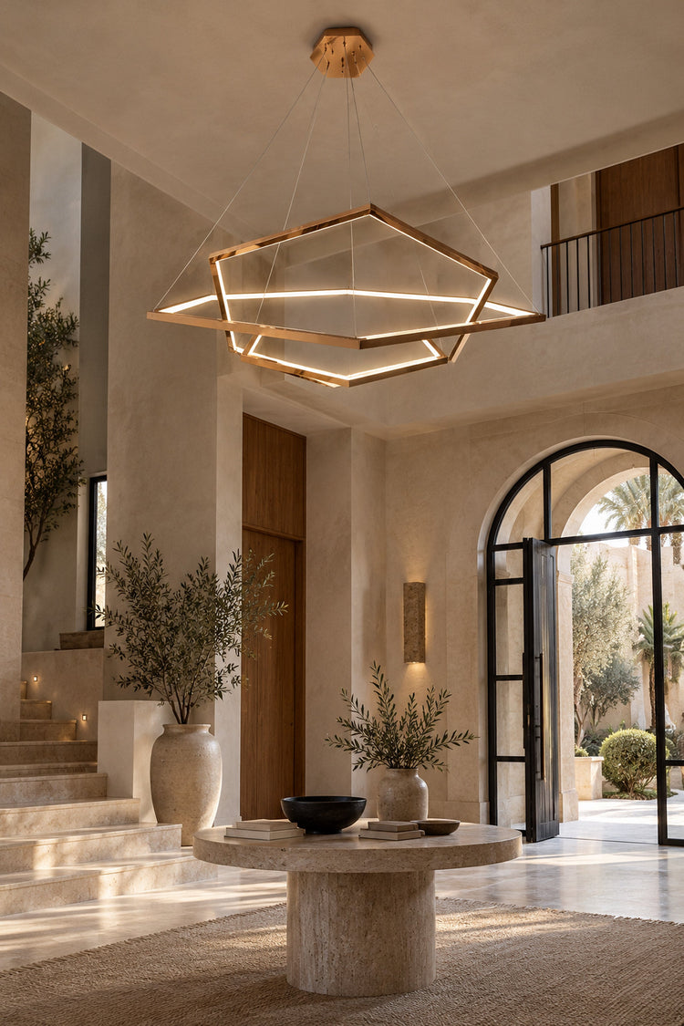 Lustre Esagono dans une entrée