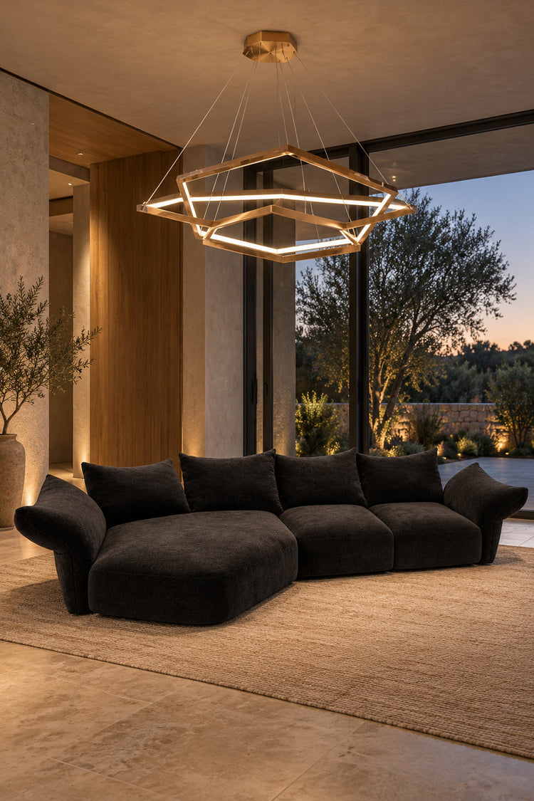 Lustre Esagono dans le salon d'une villa