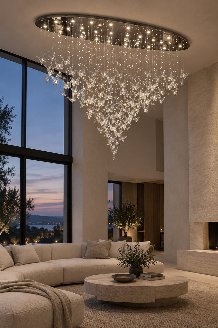 Lustre Farfalla dans un volume en double hauteur