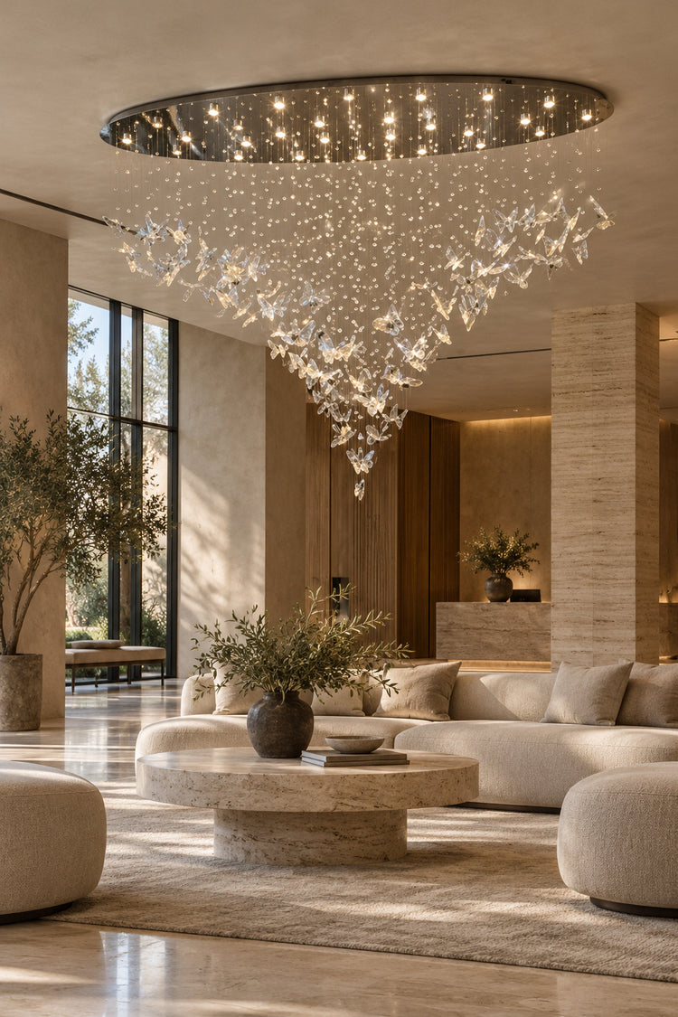 Lustre Farfalla dans un lobby d'hôtel