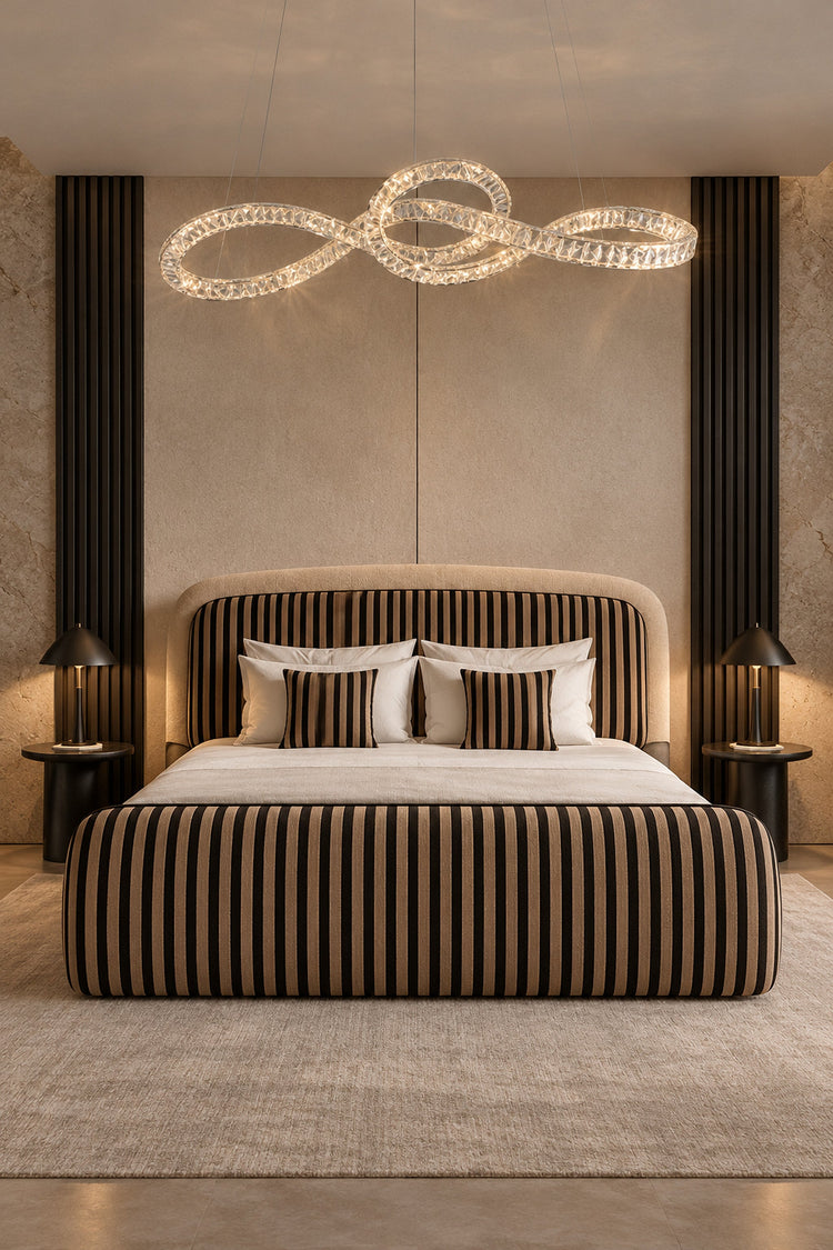 Lustre Infinito dans une chambre, seconde vue