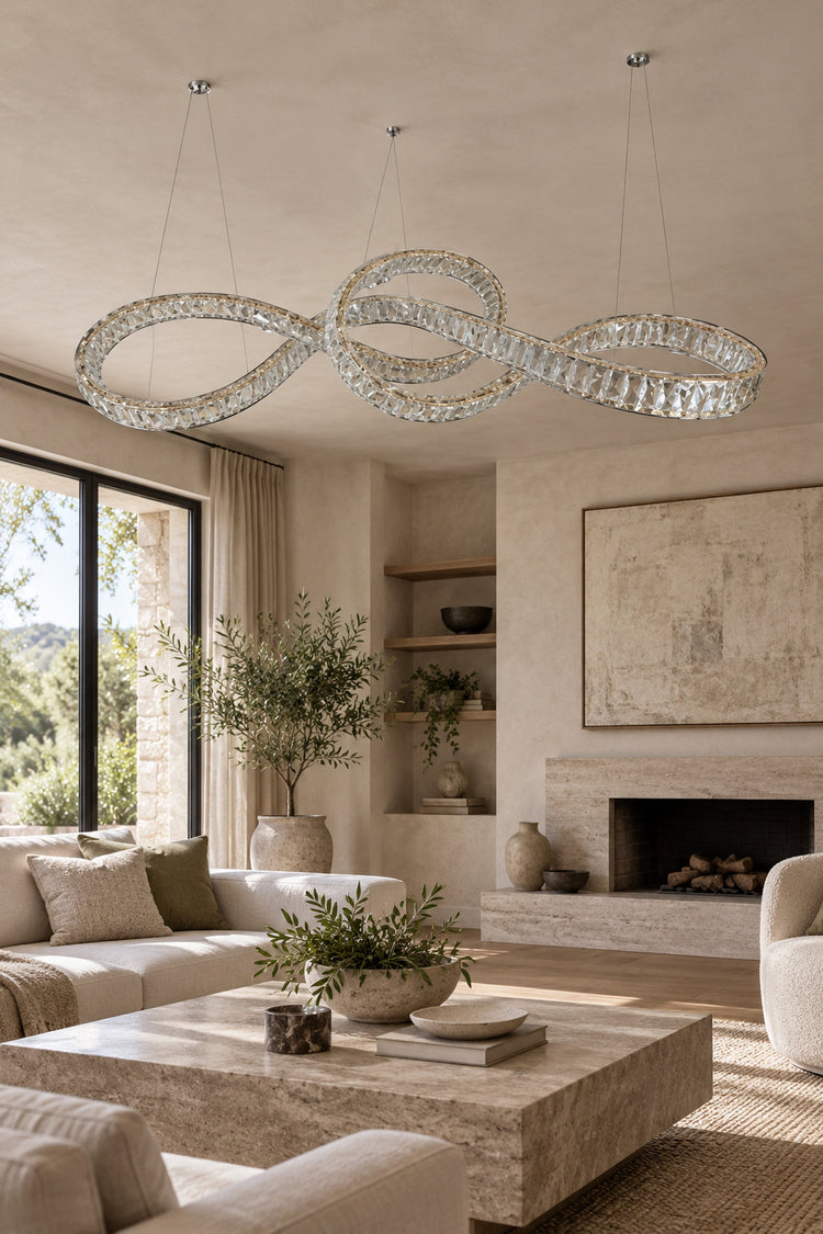 Lustre Infinito éteint, en lumière du jour