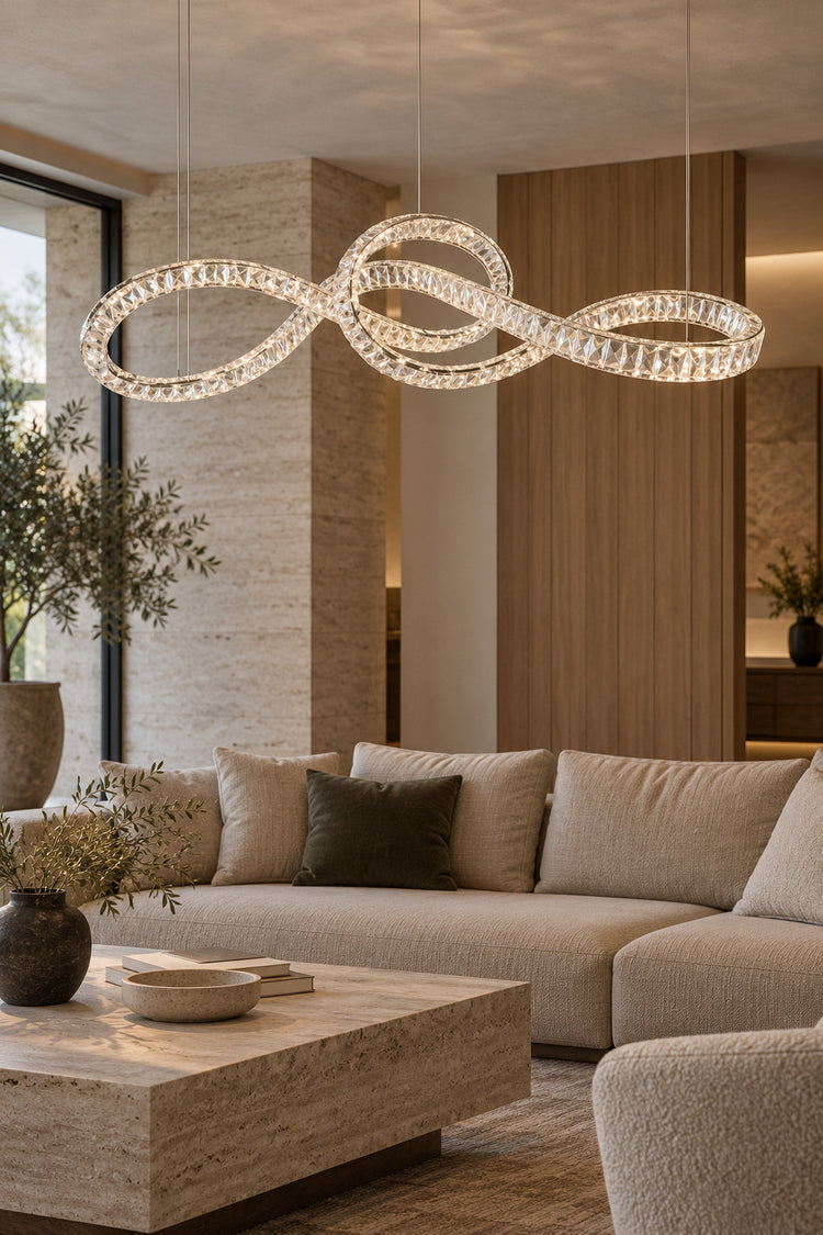Lustre Infinito dans un lobby d'hôtel