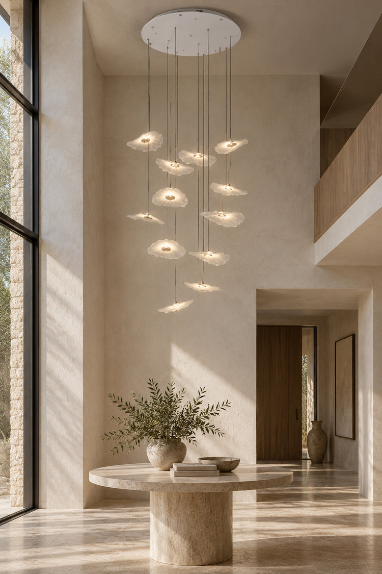 Lustre Ninfea dans une entrée