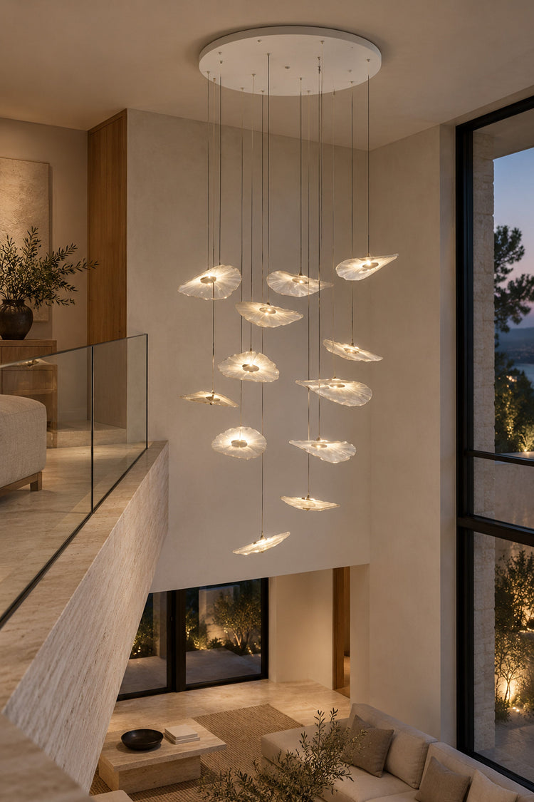 Lustre Ninfea vu depuis une mezzanine