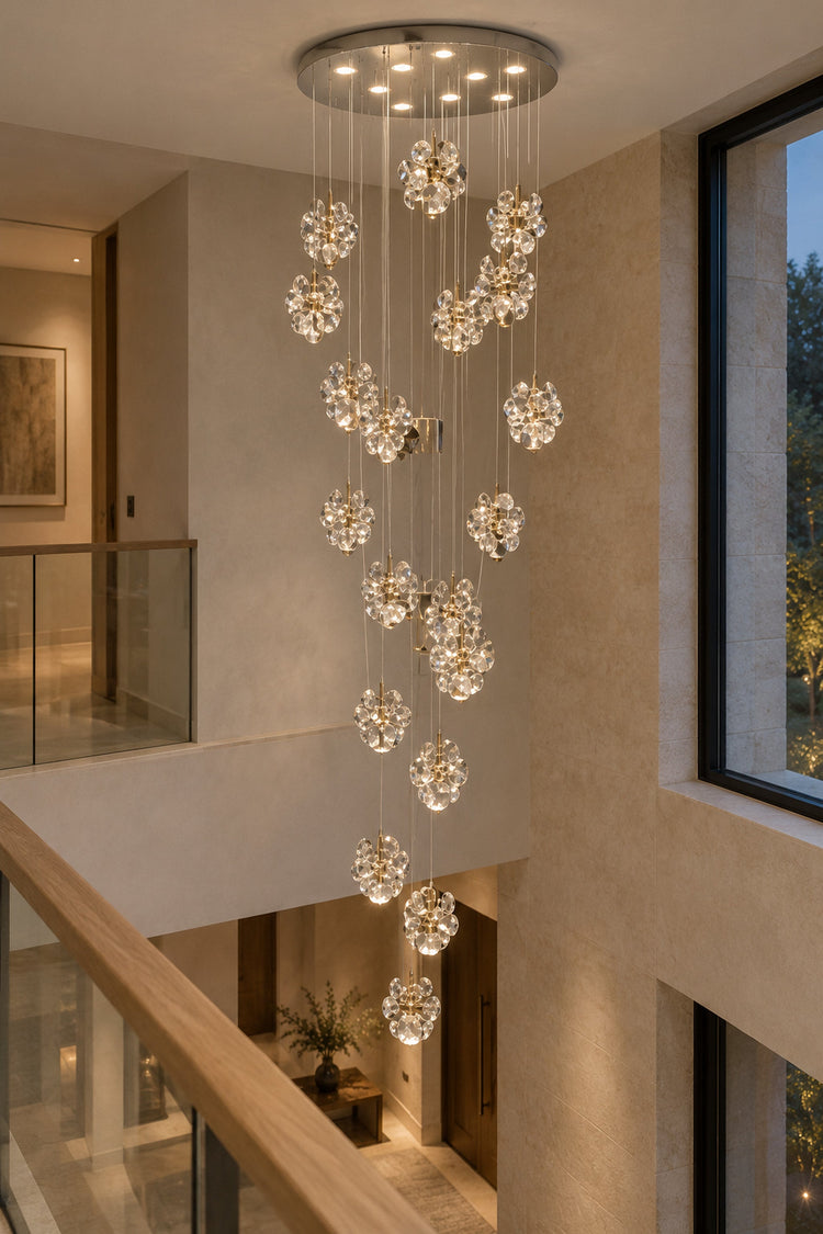 Lustre Ortensia vu depuis une mezzanine