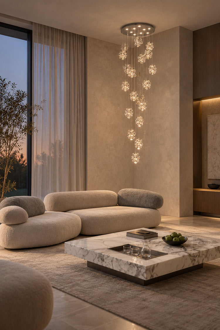 Lustre Ortensia dans un salon