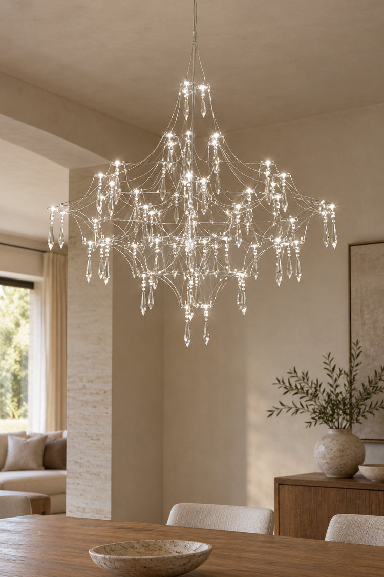 Lustre Pioggia — Pluie de cristal sur fils