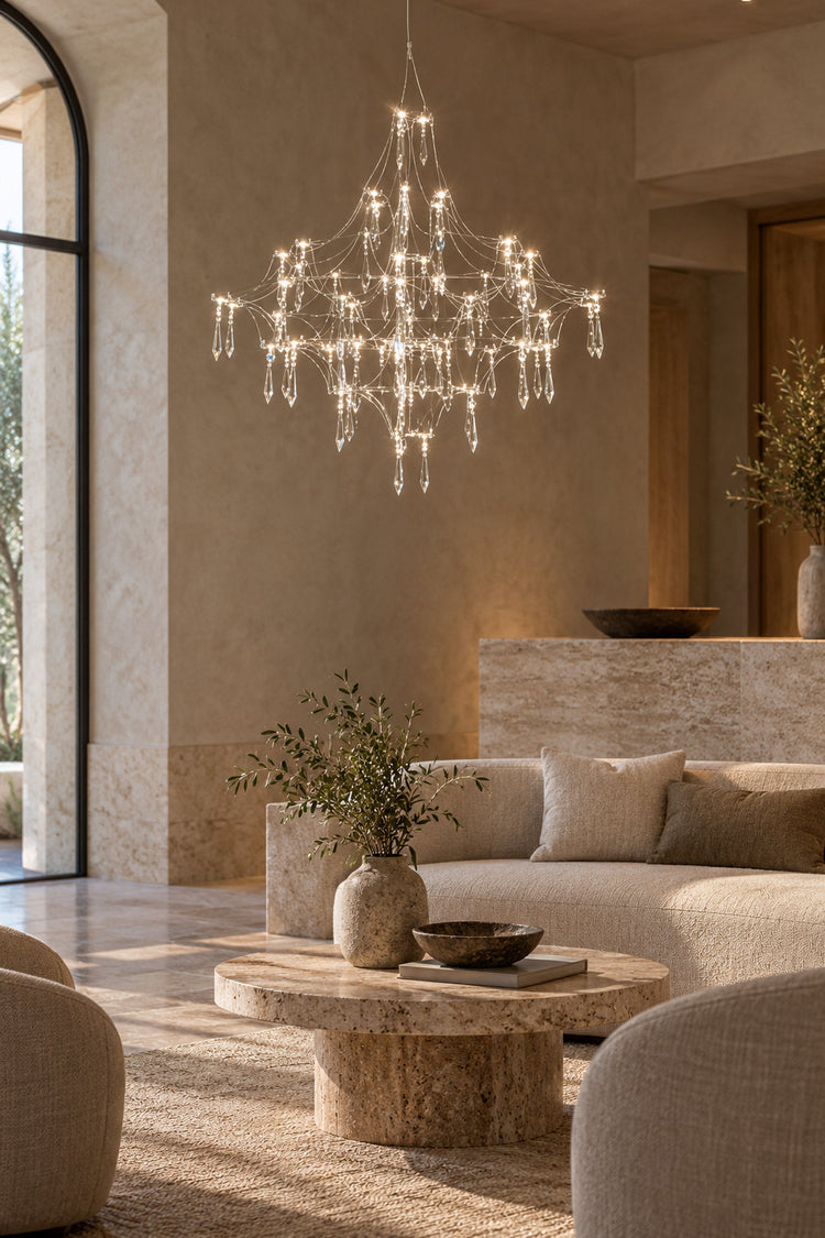 Lustre Pioggia dans un lobby d'hôtel