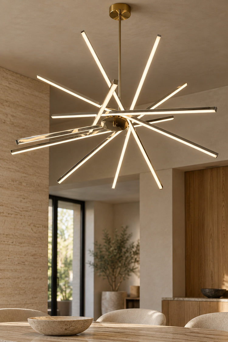 Lustre Raggio — détail des barres LED