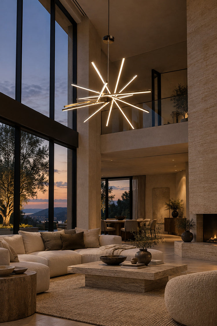 Lustre Raggio dans un volume en double hauteur