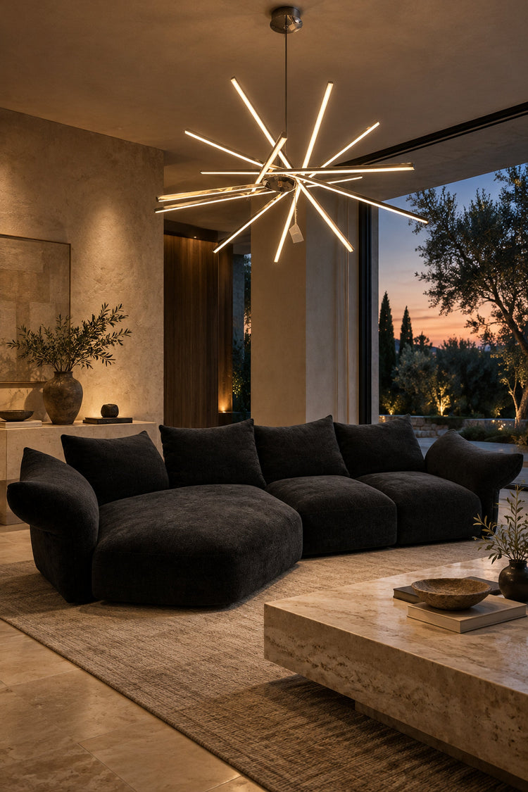 Lustre Raggio dans le salon d'une villa