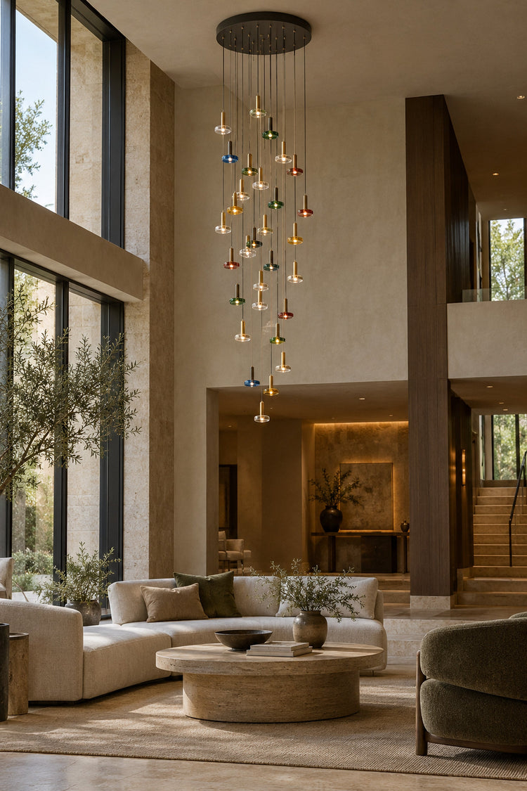 Lustre Saturno dans un lobby d'hôtel