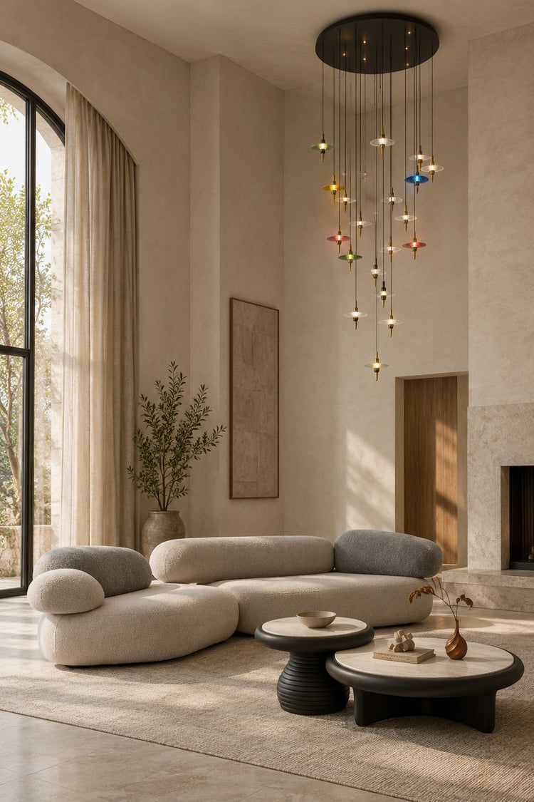 Lustre Saturno dans un salon