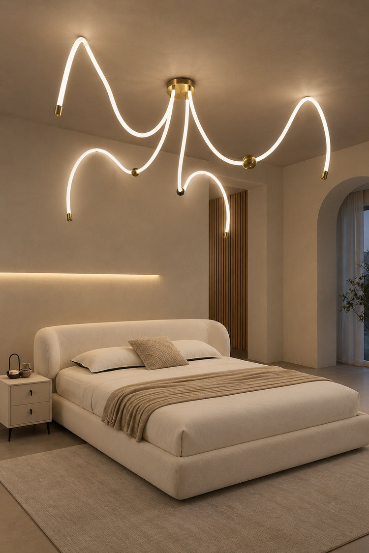 Lustre Serpentina dans une chambre
