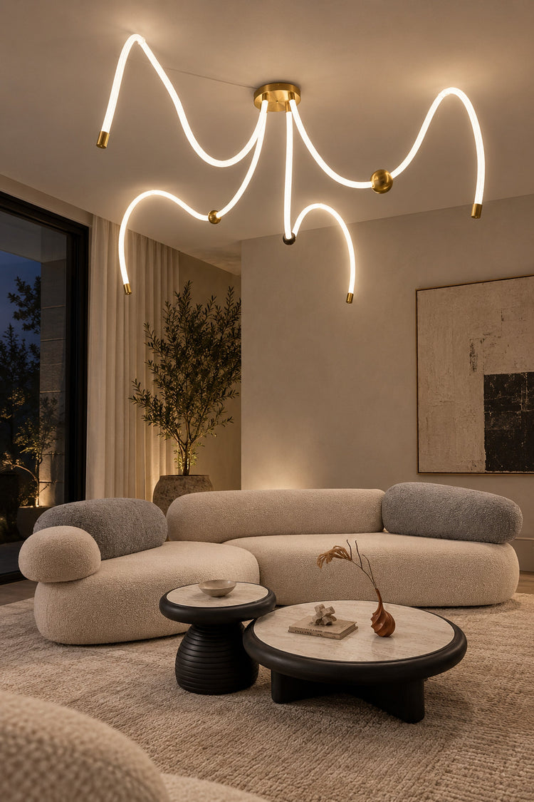 Lustre Serpentina dans un salon