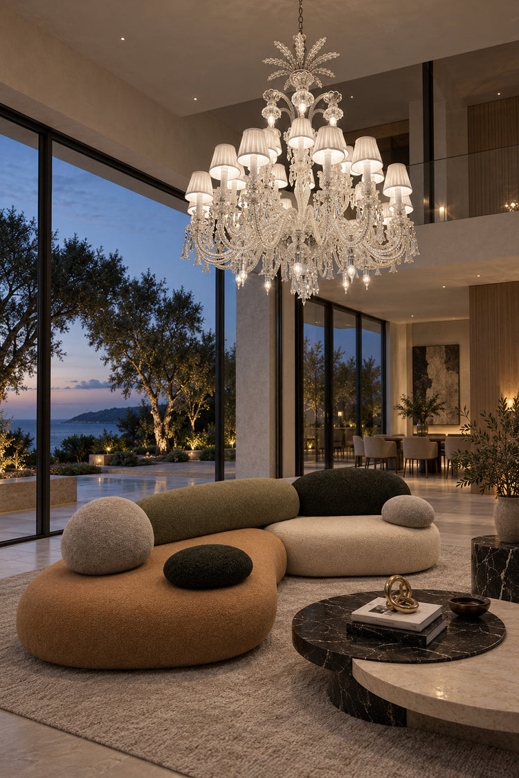 Lustre Versailles dans le salon d'une villa