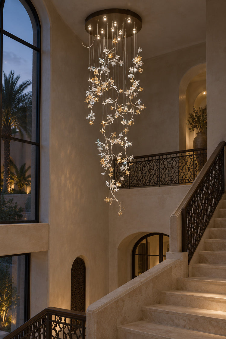 Lustre Vortice dans une cage d'escalier