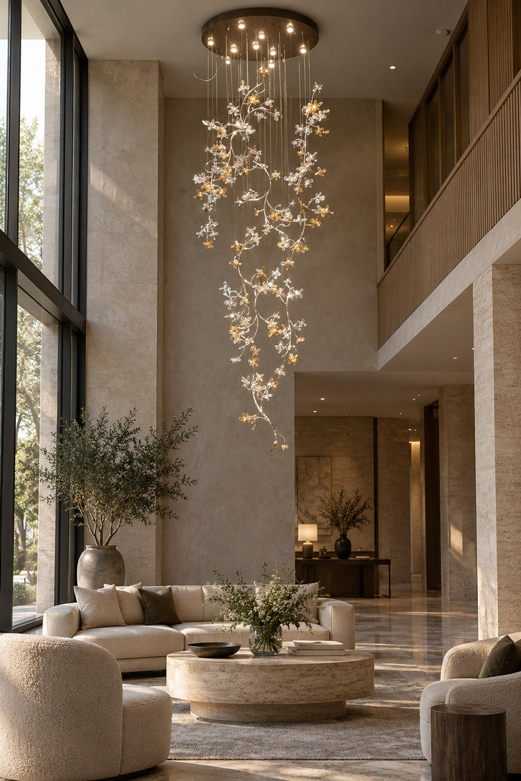 Lustre Vortice dans un lobby d'hôtel