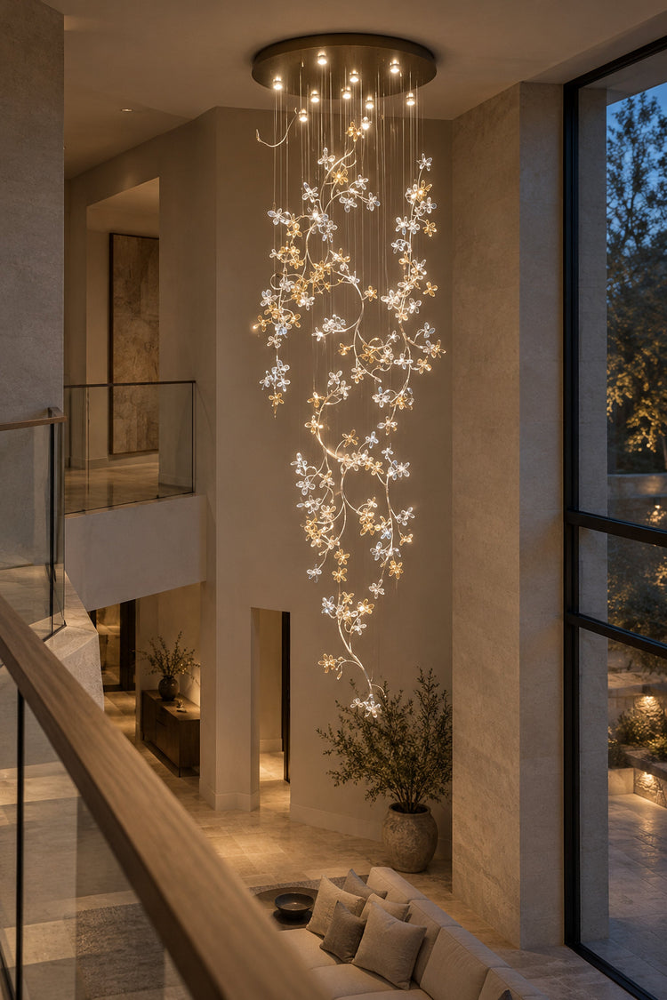 Lustre Vortice vu depuis une mezzanine