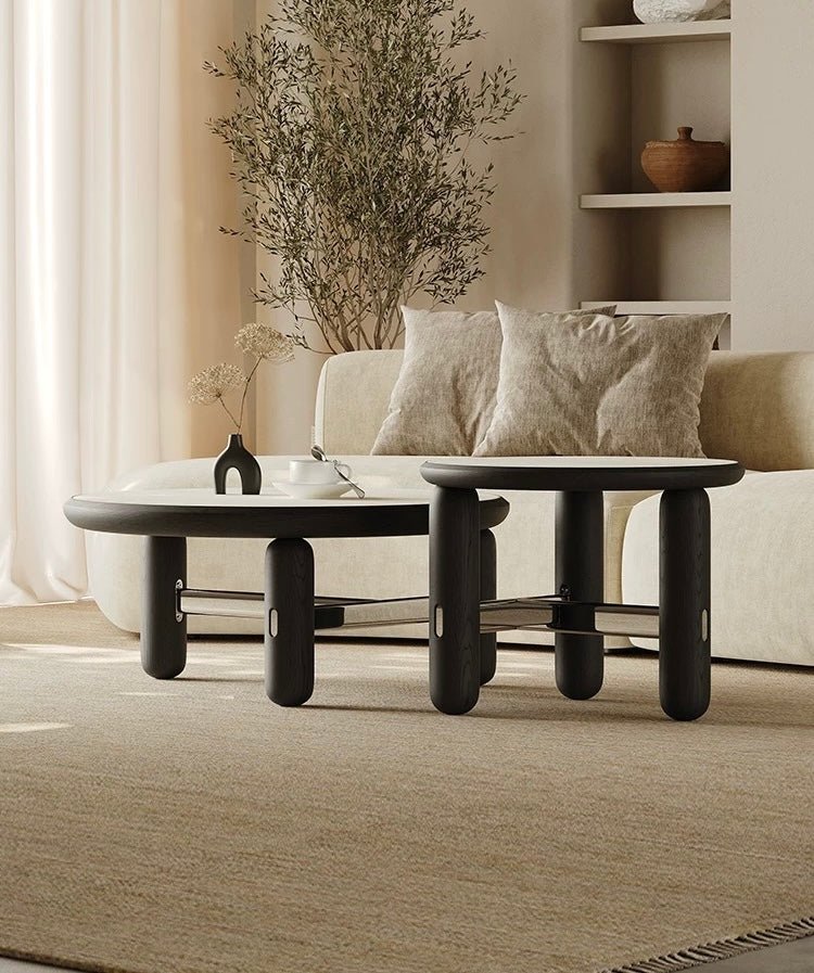 Duo de tables basses Yasmine — Travertin