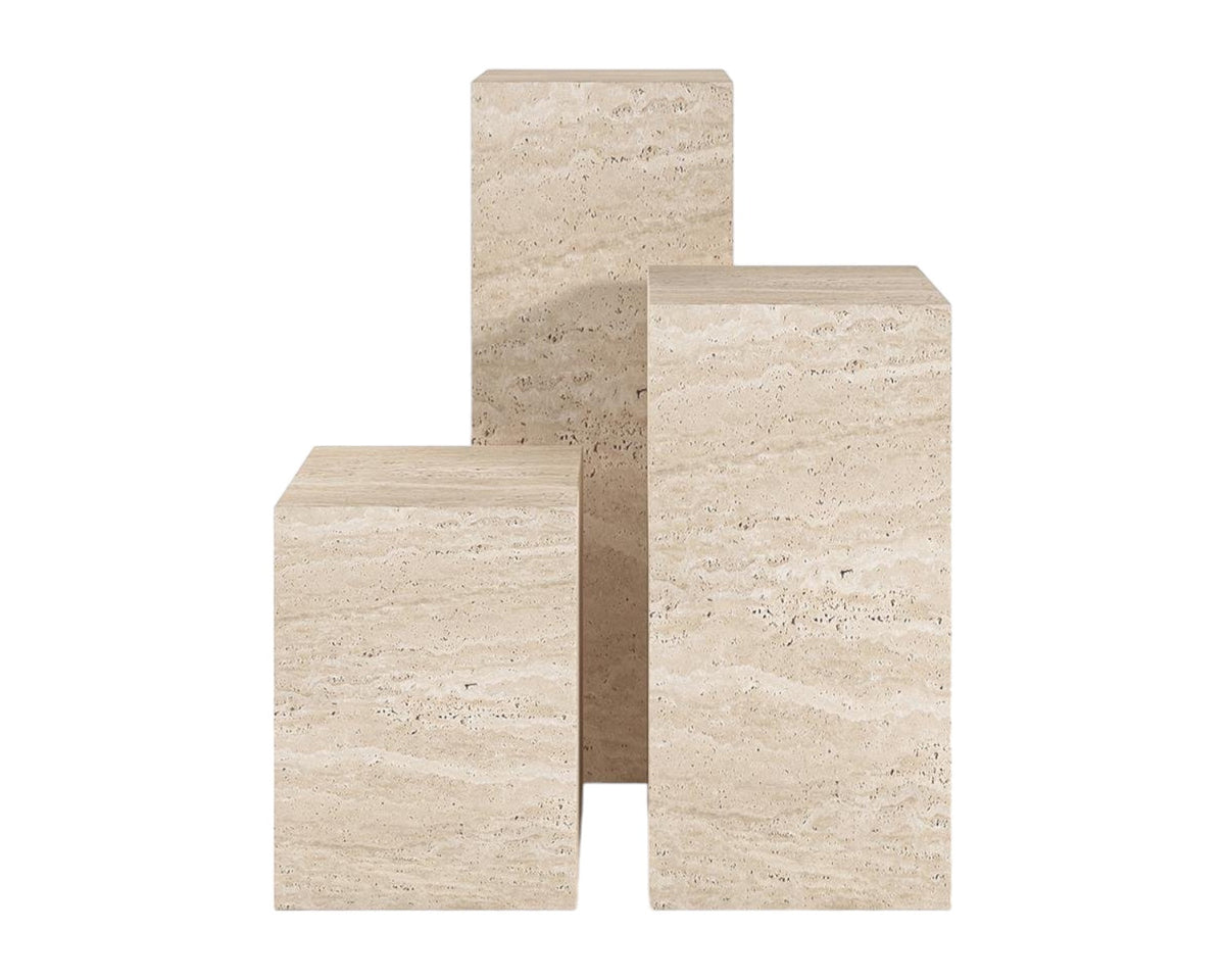 Table d'Appoint Latin — Socle Travertin