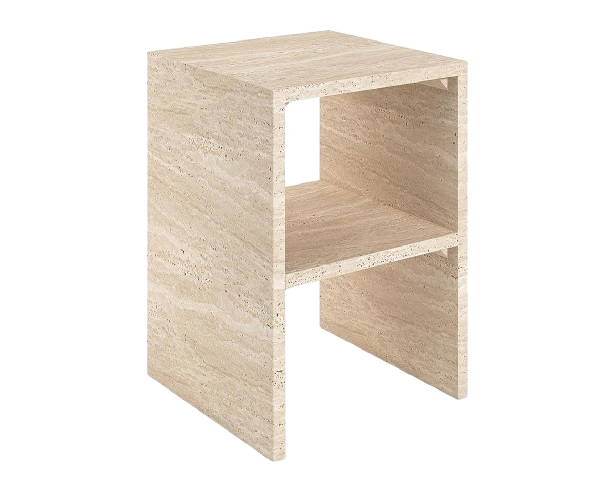 Table d'Appoint Lila — Travertin Cube