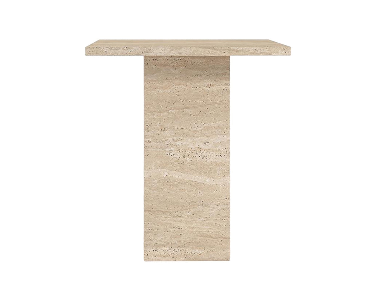 Table d'Appoint Treo — Travertin, Finition & Dimension en situation