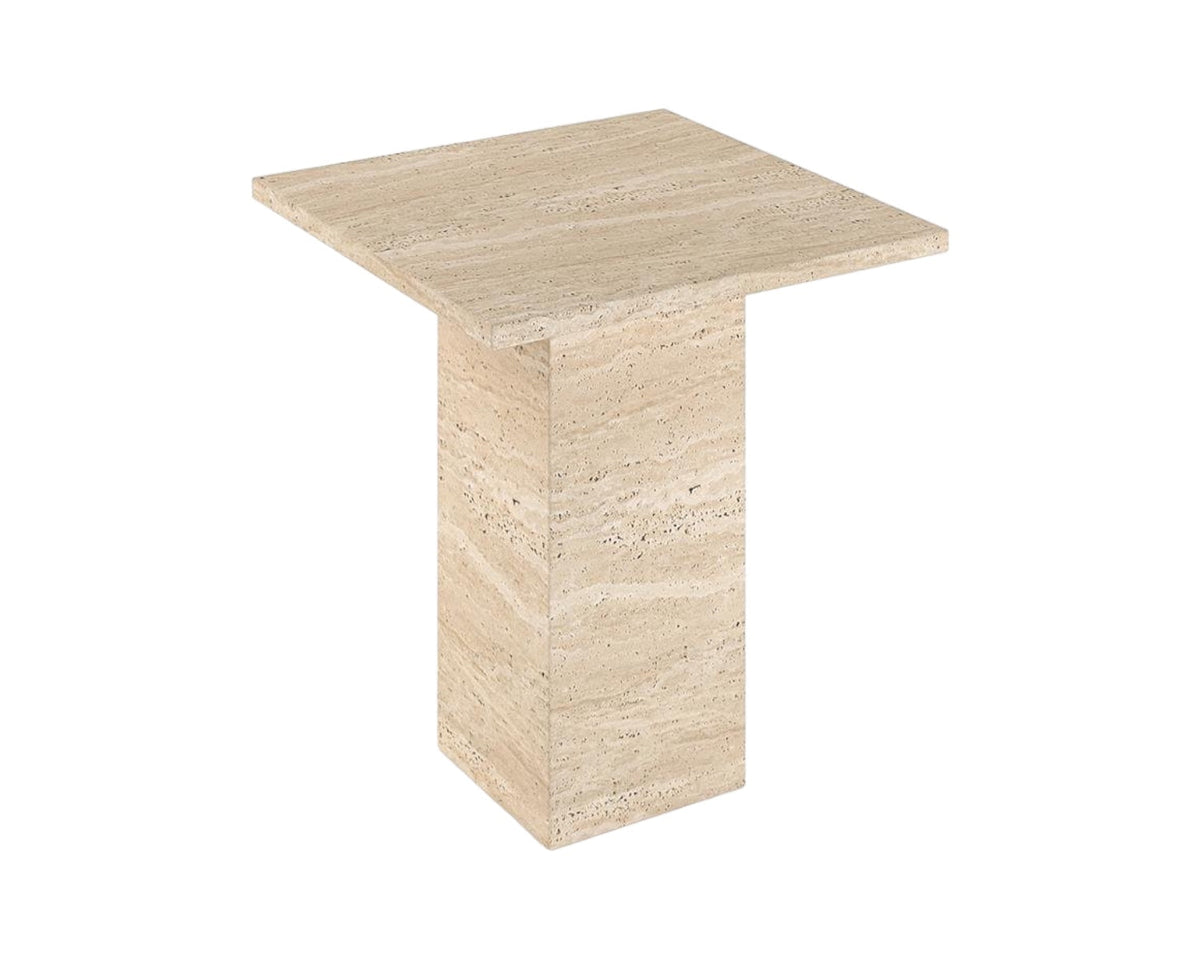 Table d'Appoint Treo — Travertin, Finition & Dimension